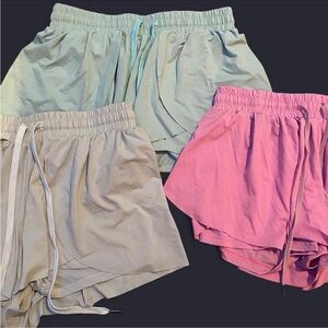 3 Pack AutoMet Bundle Running Shorts (Blue, Pink, White)